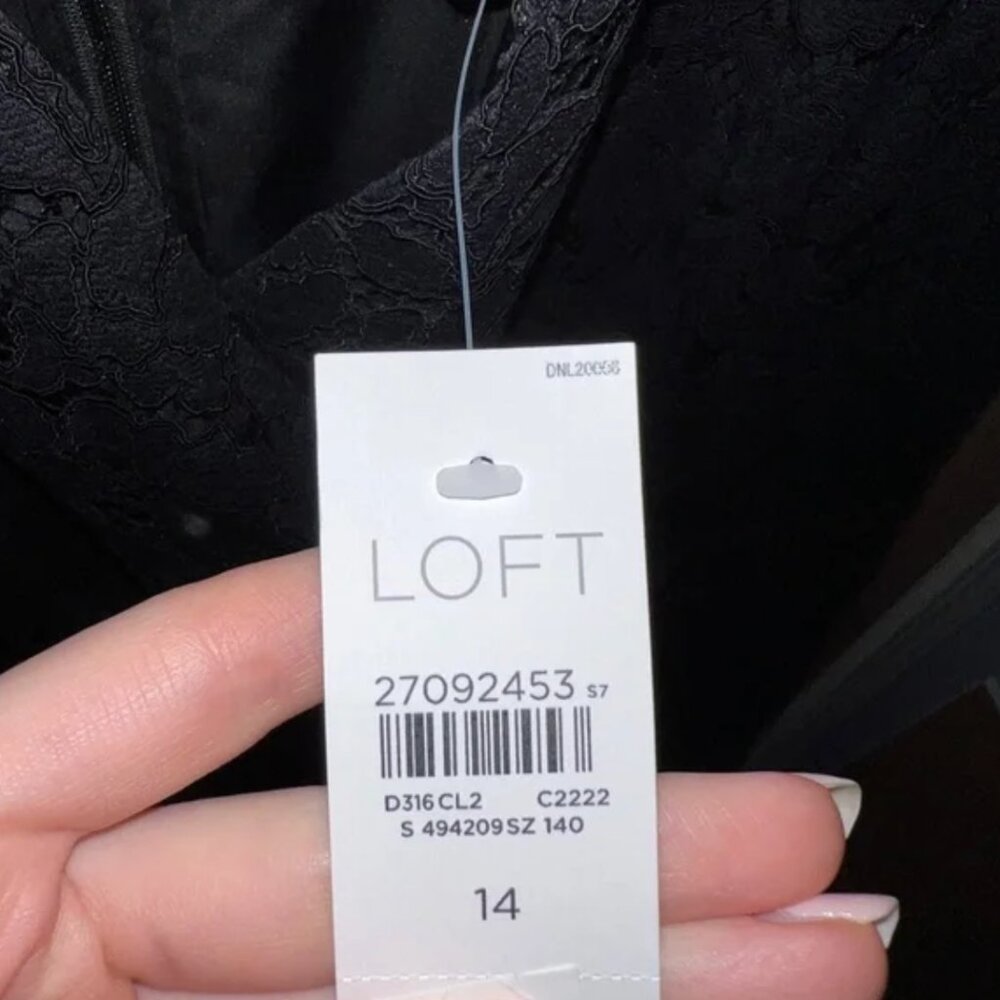 NWT! LOFT - Black Lace Dress - 14 - Picture 4 of 4